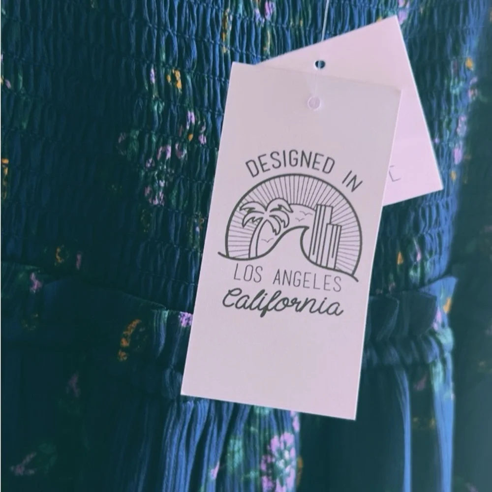 Patrons of Peace Navy Dress with Floral Patterns - Picture 8 of 9